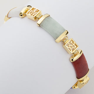 Genuine Jade Good Fortune Bracelet with Jade Earrings
