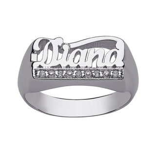 Ladies CELEBRIUM Name Ring with Cubic Zirconia Accents