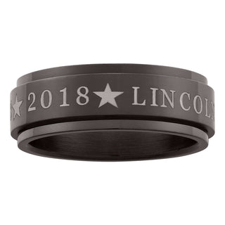 Black Stainless Steel Spinner Band Class Ring