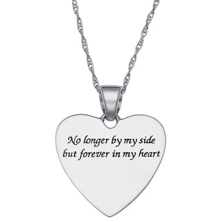 Sterling Silver Memorial Teardrop Heart Pendant