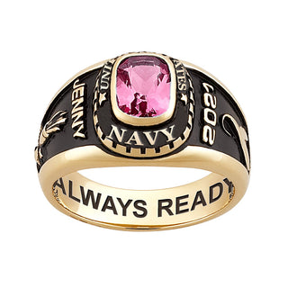 Ladies Traditional Birthstone Yellow CELEBRIUM MILITARY RING