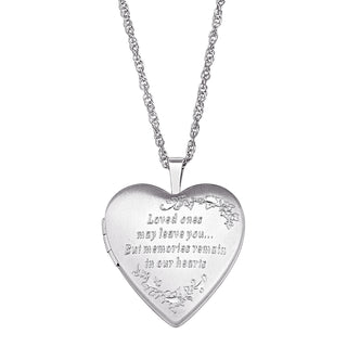 Sterling Silver Engraved Memorial Locket Necklace