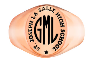 Men's 14k Rose Gold Plated Monogram Signet Class Rings
