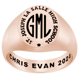 Men's 14K Rose Gold over Sterling Monogram Signet Class Rings