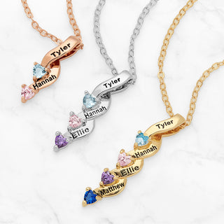 From the Heart Cascading Birthstone Necklace