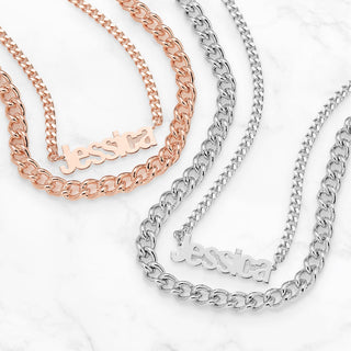Personalized Layered Cutout Name Necklace