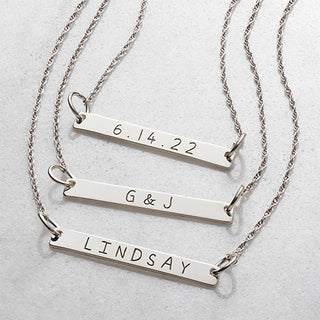 ELIZABETH EDMONDS Sterling Silver Mini Bar Name Necklace