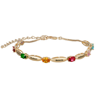 Family Name and Birthstone Bracelet