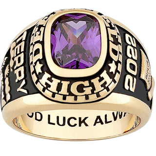 10K Yellow Gold Men's Traditional Stone Class Ring