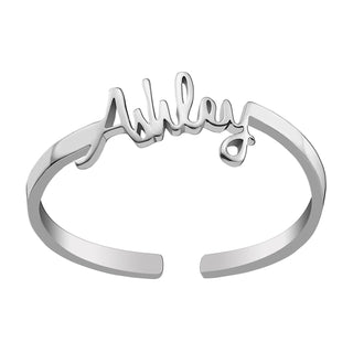 Sterling Silver Petite Script Name Ring