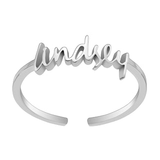 Sterling Silver Petite Script Name Ring