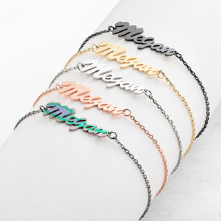 Stainless Steel Script Name Bracelet