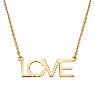 14K Gold over Sterling Love Station Necklace