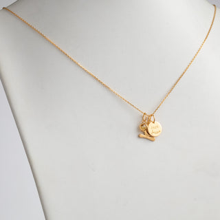 14K Gold over Sterling Graduation Cluster Charm Necklace with Birthstone