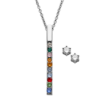 Mother/Grandmother's Birthstone Pendant Plus Bonus CZ Studs