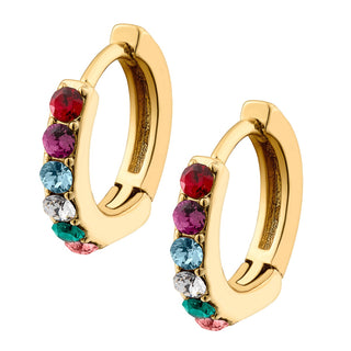 Family Birthstone Huggie Hoop Earrings