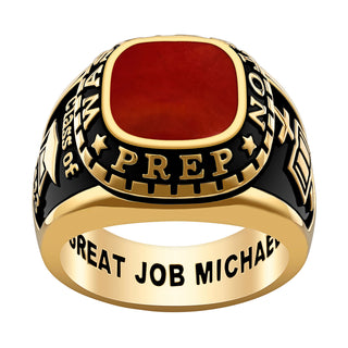 Men's 14K Gold over Sterling Genuine Stone Class Ring
