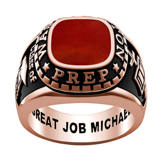 Men's 14K Rose Gold over Sterling Genuine Stone Class Ring