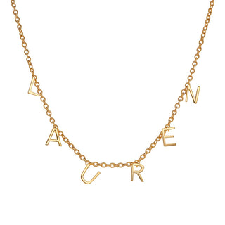 14K gold plated dainty name choker