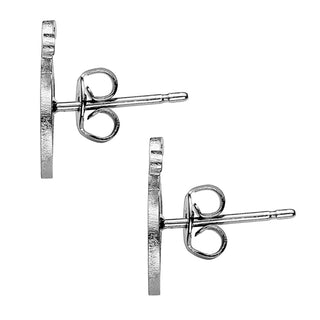 Silver Plated Ladybug Monogram Button Earring