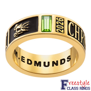 Men's 14K Gold Plated Decorated Band Class Ring