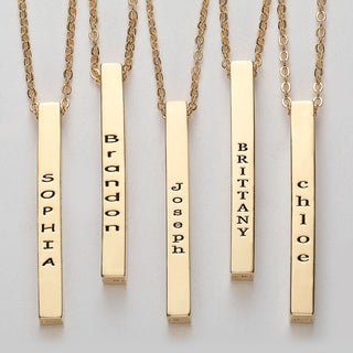 14K gold plated 4-sided necklace