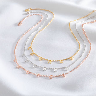 14K Rose Gold Plated Dainty Name Choker