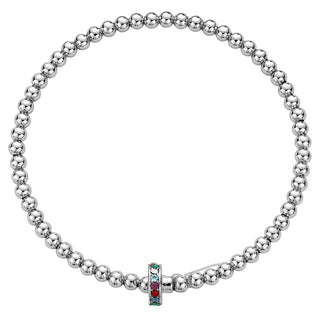 Silvertone  Rainbow Coil Bracelet