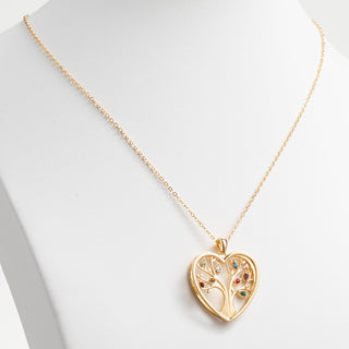 Personalized Birthstone Tree of Life Necklace- 14K Gold Plated