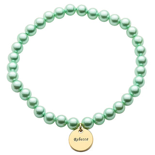 14K Gold Plated Personalized Pearl and Name Bracelet