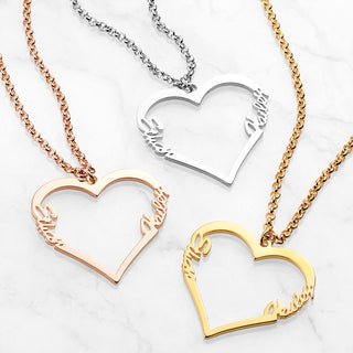 Couples Heart Name Pendant