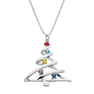 Birthstone Christmas Tree Necklace