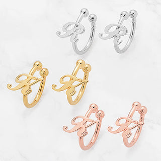 Sterling Silver Script Initials Ear Cuffs