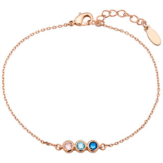 Silver Plated Petite Three Birthstone Bracelet