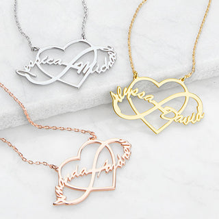 Sterling Silver Couples Infinity Heart Pendant