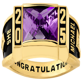 Men's Yellow CELEBRIUM Traditional Deco Class Ring