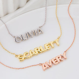 Balloon Letters Whimsical Name Necklace
