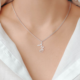 Sterling Silver Vertical Double Initial Pendant Necklace