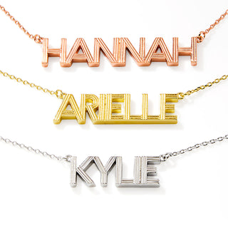 Hollywood Marquee Name Plaque Necklace