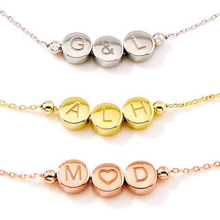 Engraved Slider Charms Station Necklace