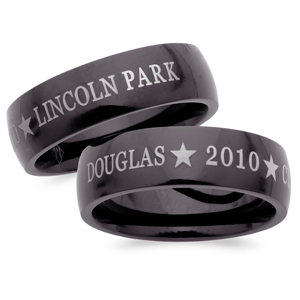 Black Stainless Steel Band Class Ring