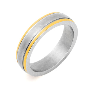Two-Tone Titanium 5mm Wedding Band