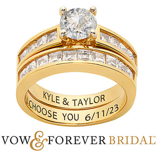 Genuine White Topaz Ring Sets