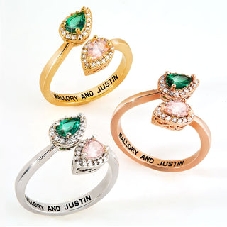 Pear Birthstone Rings
