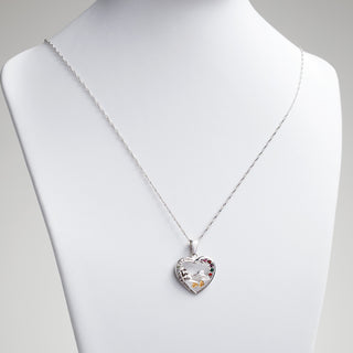 Sterling Silver Birthstone Footprints Necklace With Bonus Free Gift