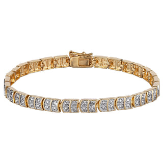Genuine Diamond-Accented Tennis Bracelet