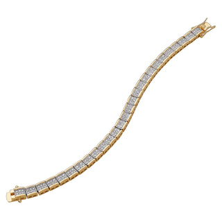 1/4 Carat Genuine Diamond Two-Tone Glamour Tennis Bracelet 7 in