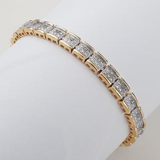 1/4 Carat Genuine Diamond Two-Tone Glamour Tennis Bracelet 7 in
