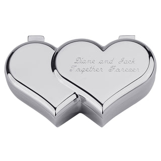 Engraved Double Heart Jewelry Box