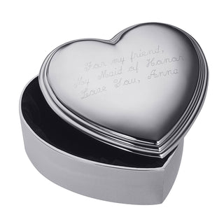 Lift-top Engravable Heart Jewel Box